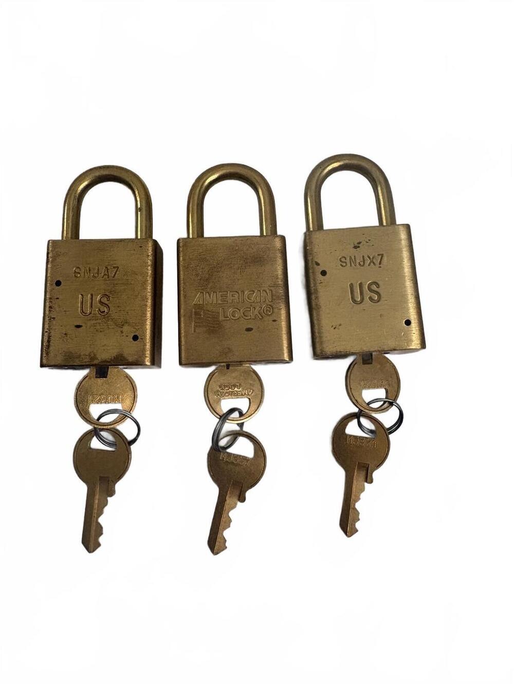 American Lock | 3 US Military Issued Padlocks with Keys